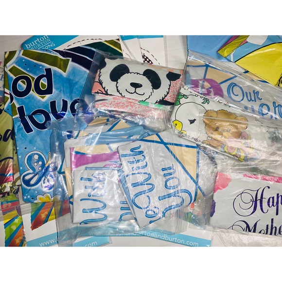Big Lot of 55 Mylar Balloons Assorted Themes Disney Boy Girl Get Well Mickey NOS - Picture 11 of 11